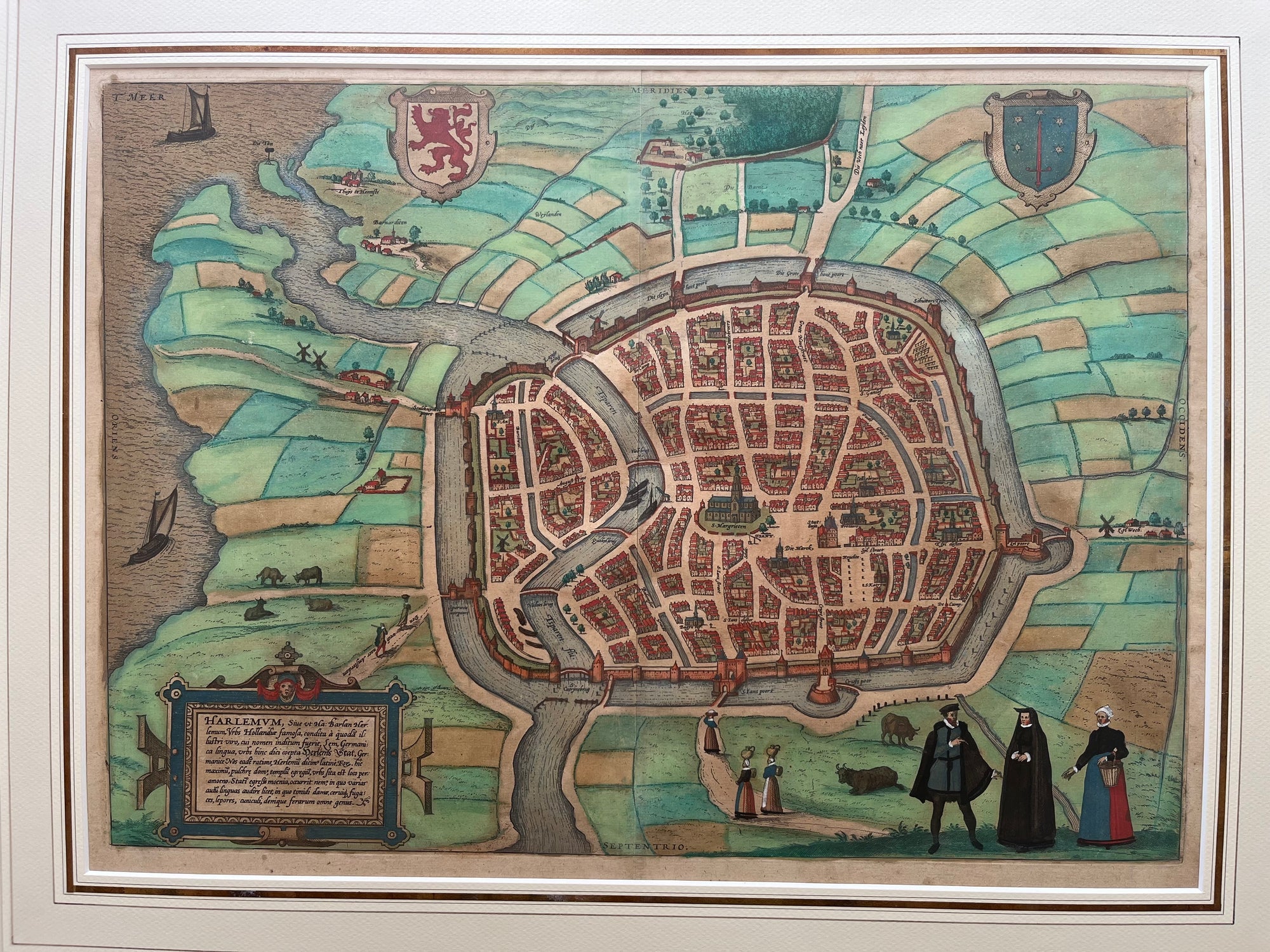 map, townplan, engraving, Haarlem, Holland, kaart haarlem, plattegrond haarlem, oude kaart haarlem, haarlem, braun, 1572, gravure, gekleurd, harlemum, antieke kaart haarlem, stadsplattegrond, oud haarlem, hogenberg, braun en hogenberg, harlemum, old map, antique map