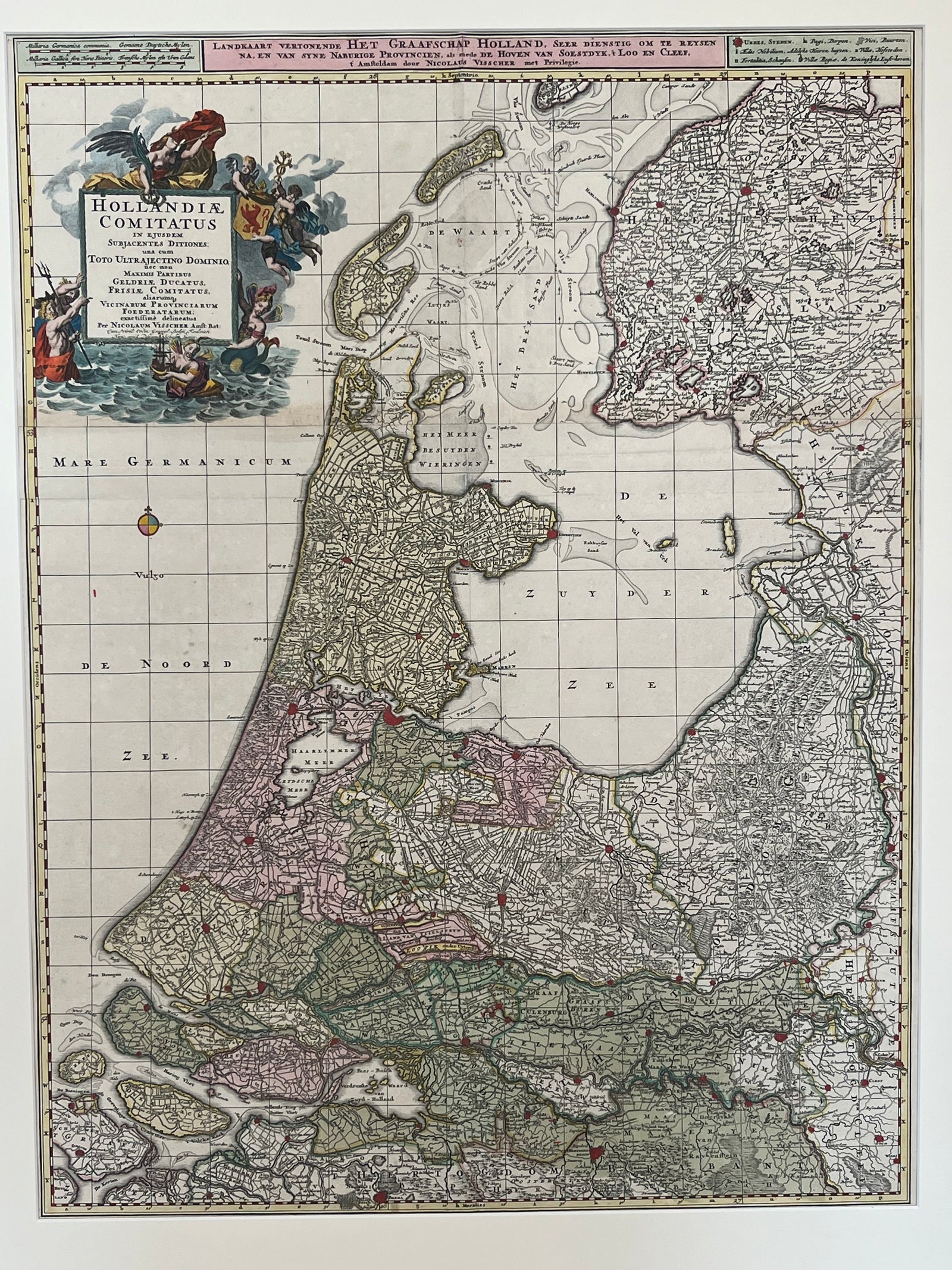 Hollandiae Comitatus, Antique Map of the County of Holland, ca. 1690–1700

By Nicolaes Visscher | Published by Pieter Schenk, Amsterdam