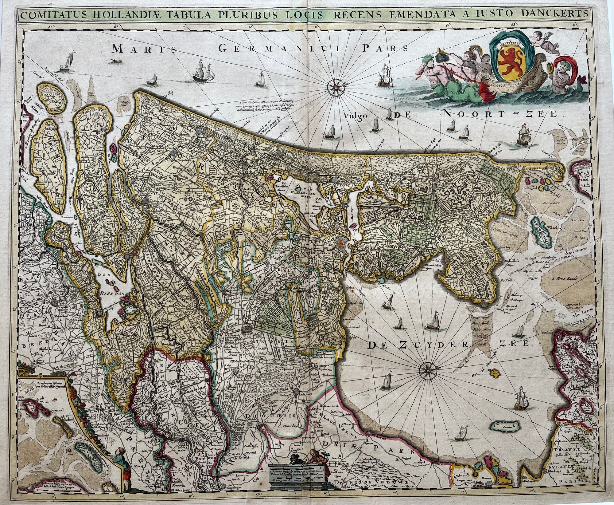 Holland, map, old map, antique map, oude kaart, antieke kaart, comitatus, hollandia, noord holland, zuid holland, utrecht, amsterdam, westfriesland, zuiderzee, haarlemmermeer, haarlem, den haag, rotterdam, wieringen, danckert, berckenrode, 