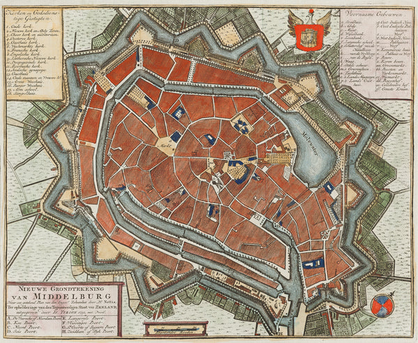 Zeeland, Middelburg, Holland, Tirion, townplan, map, antique map
