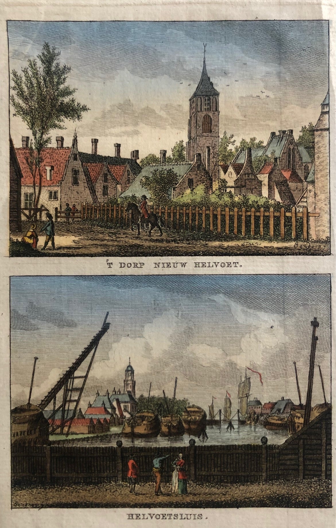 Hellevoetsluis, helvoet, holland, zuid holland, brielle, old print, antique print, engraving, oude prent, antieke prent, gravure, bulthuis, ships, harbour, schepen