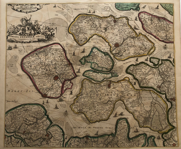 Comitatus Zelandiae Tabula emendata a Frederico De Wit Amstelodami'. Nice decorative map of Zeeland